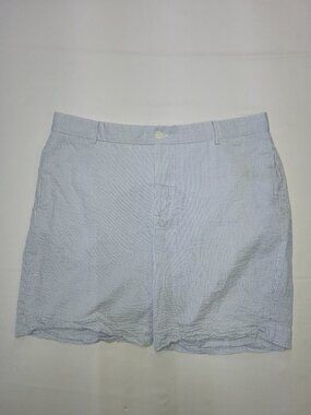 Tailorbyrd Blue White Seersucker Shorts Men's 36